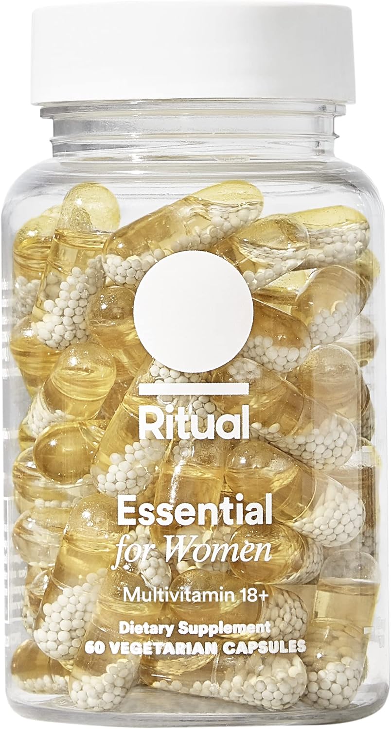 Ritual Women’s 18+ Multivitamin – USP Verified – 60 Capsules – 30 Servings | Clinical-Backed – Key Essential Vitamins and Minerals – Support Energy, Heart, Bone, Brain Health*- Vegan – Citrus