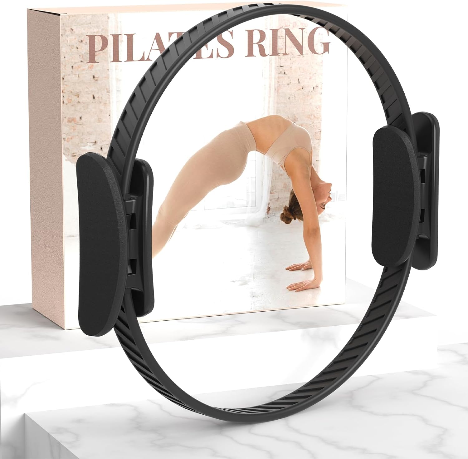 JKSHMYT Pilates Ring Fitness Circle for Women, Pilates Equipment – 14.5″ Home Magic Exercise Workout, Better me Pilates Essentials Starter Set for Beginners Toning Shape Full Body