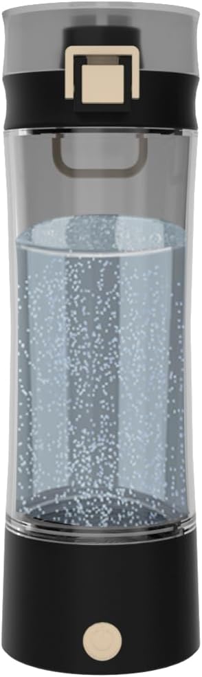 Hydrogen Water Bottle Hydrogen Alkaline Water Generator Ionizer Hydrogen Rich Water Maker Machine Rechargeable and Portable with SPE and PEM Technology(Summer Tan)
