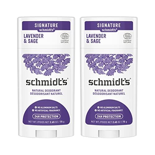 Schmidt’s Aluminum Free Natural Deodorant Lavender & Sage 2.65oz 2-pk | 24 Hour Odor Protection for Women and Men. With Natural Ingredients. Cruelty-Free