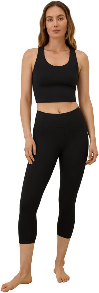 Pact Women’s Organic Cotton Cropped Everyday Legging, Elastic Waistband