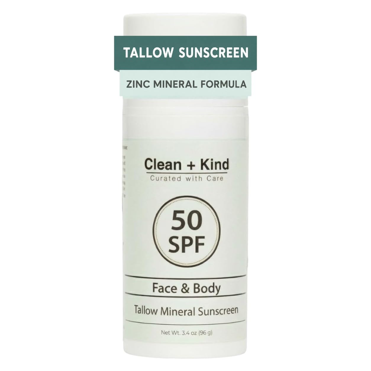 Organic Beef Tallow Sunscreen SPF 50 Zinc Oxide Vanilla Travel
