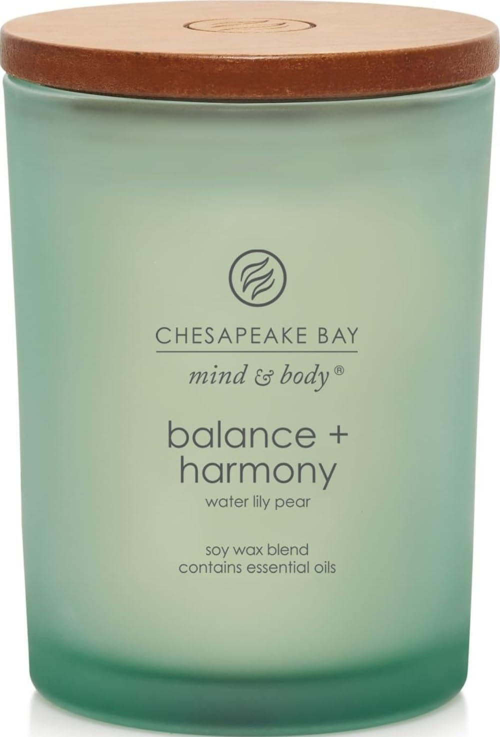 Chesapeake Bay Balance + Harmony Scented Candle Water Lily Pear Fragrance 50 Hours Burn Time Warm & Decorative Soy Wax Blend