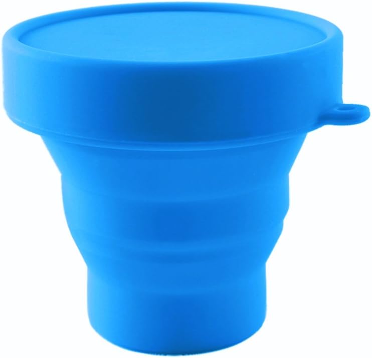 Menstrual Cup Sterilizer Cleaner, LUCKY CLOVER Collapsible Silicone Cup Foldable Sterilizing Cup for Menstrual Cups and Storing Your Diva Cup – Foldable for Travel(Blue)