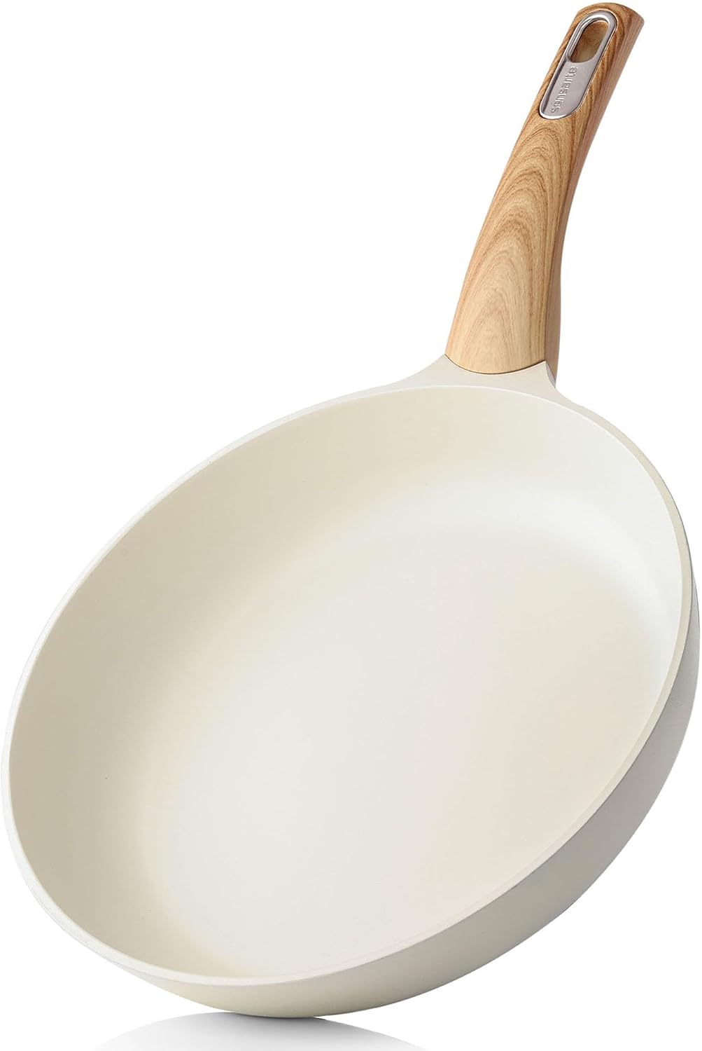 SENSARTE 8inch Ceramic Nonstick Frying Pan Paella Pan, White