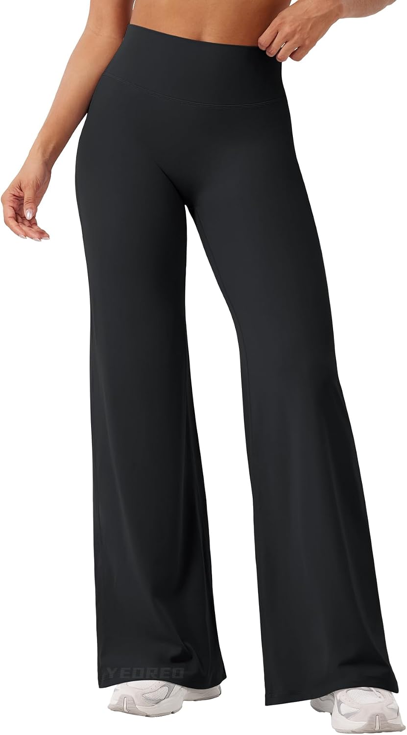 YEOREO Ease Workout Leggings Womens Straight Leggings Eddiy Gym Yoga Pants | 29″/31.5″/33″/35″,No Front Seam,High Waist,Buttery,Booty Lifting,Wide Leg