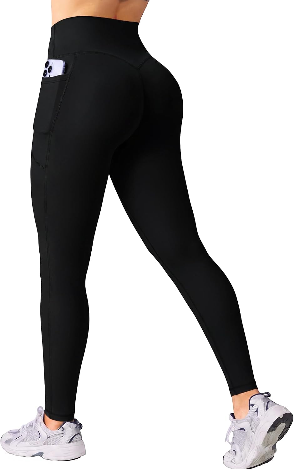 DLOODA Leggings for Women High Waisted Yoga Pants with Pockets | No Front Seam Tummy Control Butt Lifting Buttery Soft Stretchy Workout Gym Pilates Walking Grocery Shopping