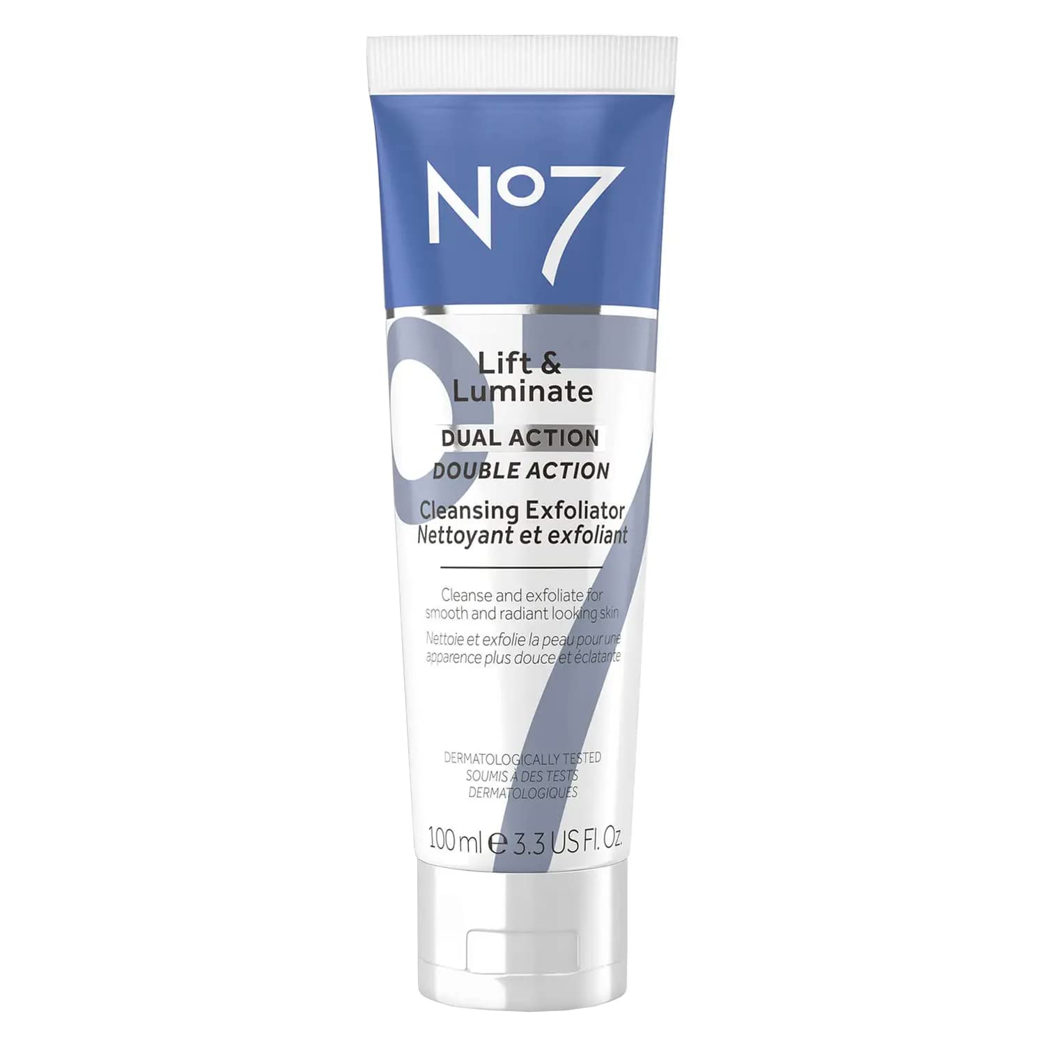 No7 Lift & Luminate Cleansing & Exfoliating Face Wash, 3.3 Fl Oz