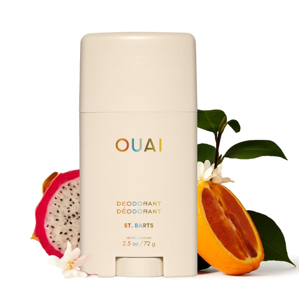 OUAI Aluminum Free Deodorant – Women’s Deodorant – St. Barts (2.5 oz) | 24-Hour Odor Control & Invisible Application – Enriched Notes of Dragon Fruit, Orange Blossom, & Tuberose