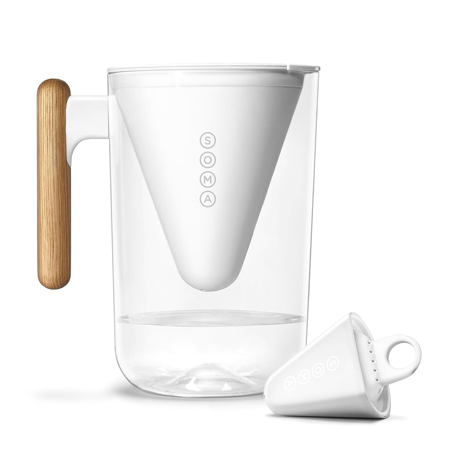 Soma by Full Circle 10-Cup Water Filter Pitcher with Bamboo Handle