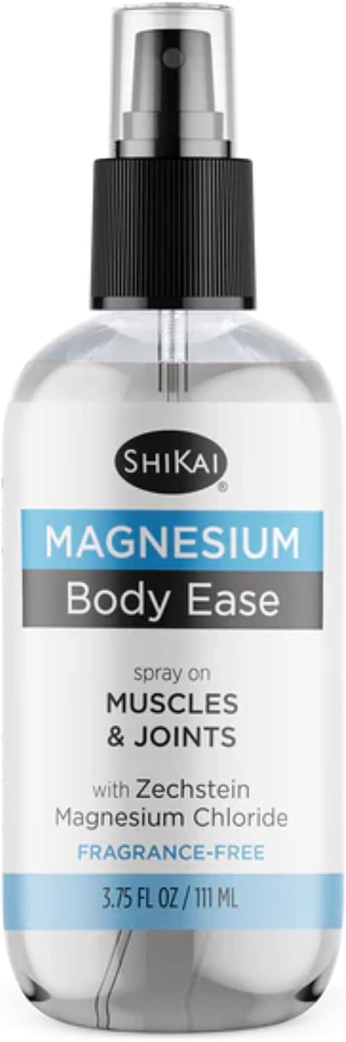 ShiKai Magnesium Body Ease Spray (3.75 fl oz) | Topical Spray to Ease Muscles & Joints | Provides Benefits of Magnesium | Refresh & Relax Muscles & Joints | Fragrance Free