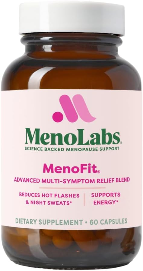 MENOLABS MenoFit, Menopause Supplements for Women – 60 Capsules – Advanced Women’s Probiotic with Vitamins and Red Clover for Gut Health, Hot Flashes and Hormone Balance for Women | Advanced Women’s Probiotic, Vitamins and Red Clover, Gut Health Support, Hot Flashes Relief, Hormone Balance