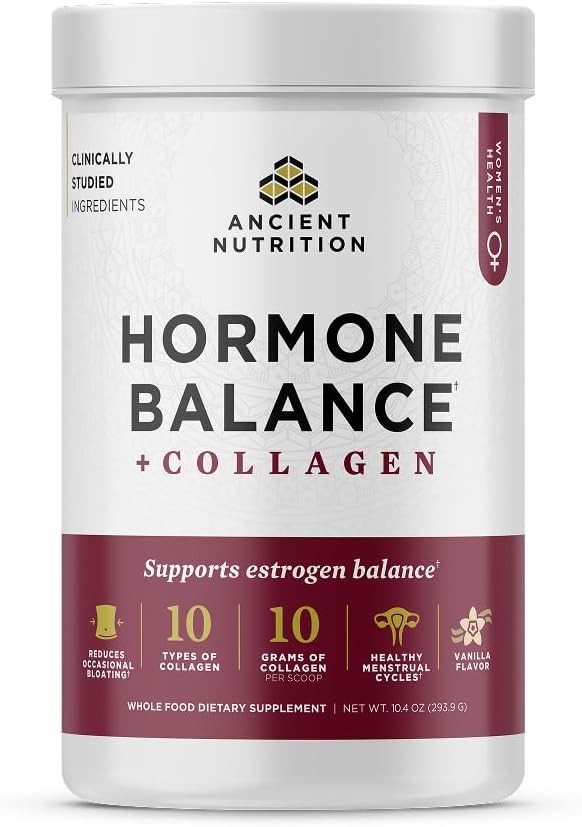 Ancient Nutrition Hormone Balance + Hydrolyzed Collagen Peptides Powder