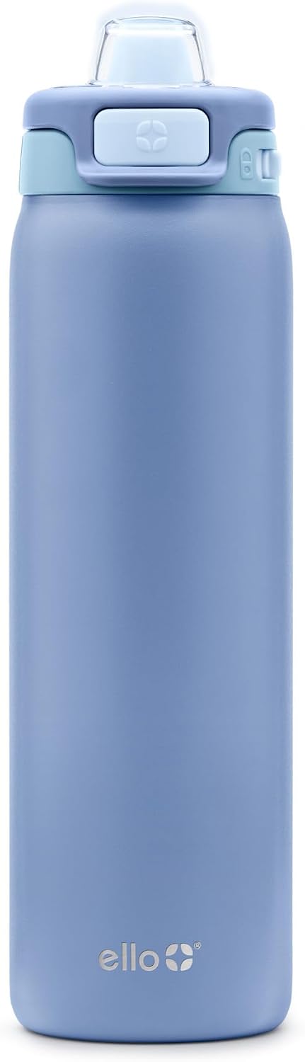 Ello Pop & Fill Insulated Stainless Steel Water Bottle with Quick Fill Lid, Leakproof Locking, Sip or Chug Spout, BPA-Free, Double Wall Vacuum Insulated for Sports, Travel & School- 22oz / 32oz / 40oz