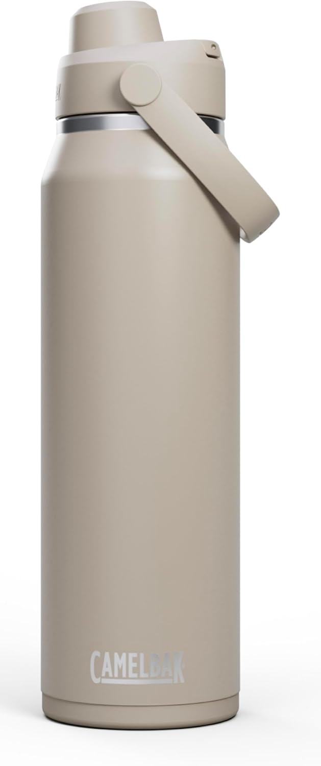 CamelBak Thrive Chug Stainless Steel Water Bottle 32oz, Stone | Secure Leak Resistant Lid, Long Lasting Temperature Control, Dry and Comfortable Carry, Durable and Easy to Transport