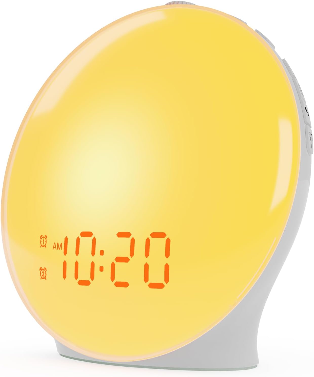 JALL Full-Screen Wake Up Light Sunrise Alarm Clocks for Bedrooms, White Noise Machine for Heavy Sleepers, 25 Natural Sounds, Dual Alarms, FM Radio, 17 Dimmable Colors, Bluetooth Speaker
