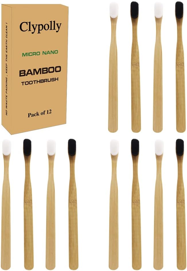 Extra Soft Biodegradable Bamboo Toothbrush with 20000 Soft Floss Bristle Sensitive Gum for Fragile Gums,Braces,Dentures,Pregnant & Elderly