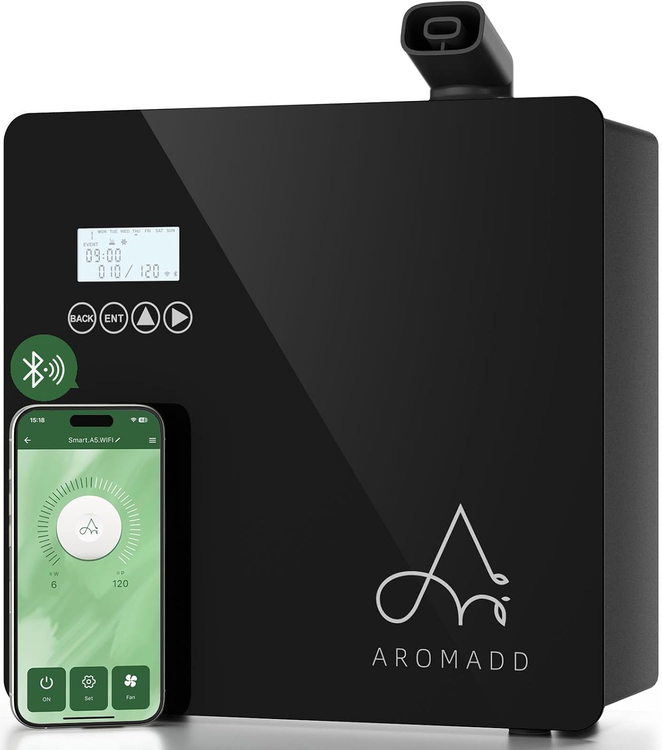 3500 Sq.Ft Smart Scent Diffuser – HVAC System | Whole House Aroma & Hotel Collection Diffuser, Waterless Diffuser for Home Large Room, Cold Air Tech, 600mL (Black)