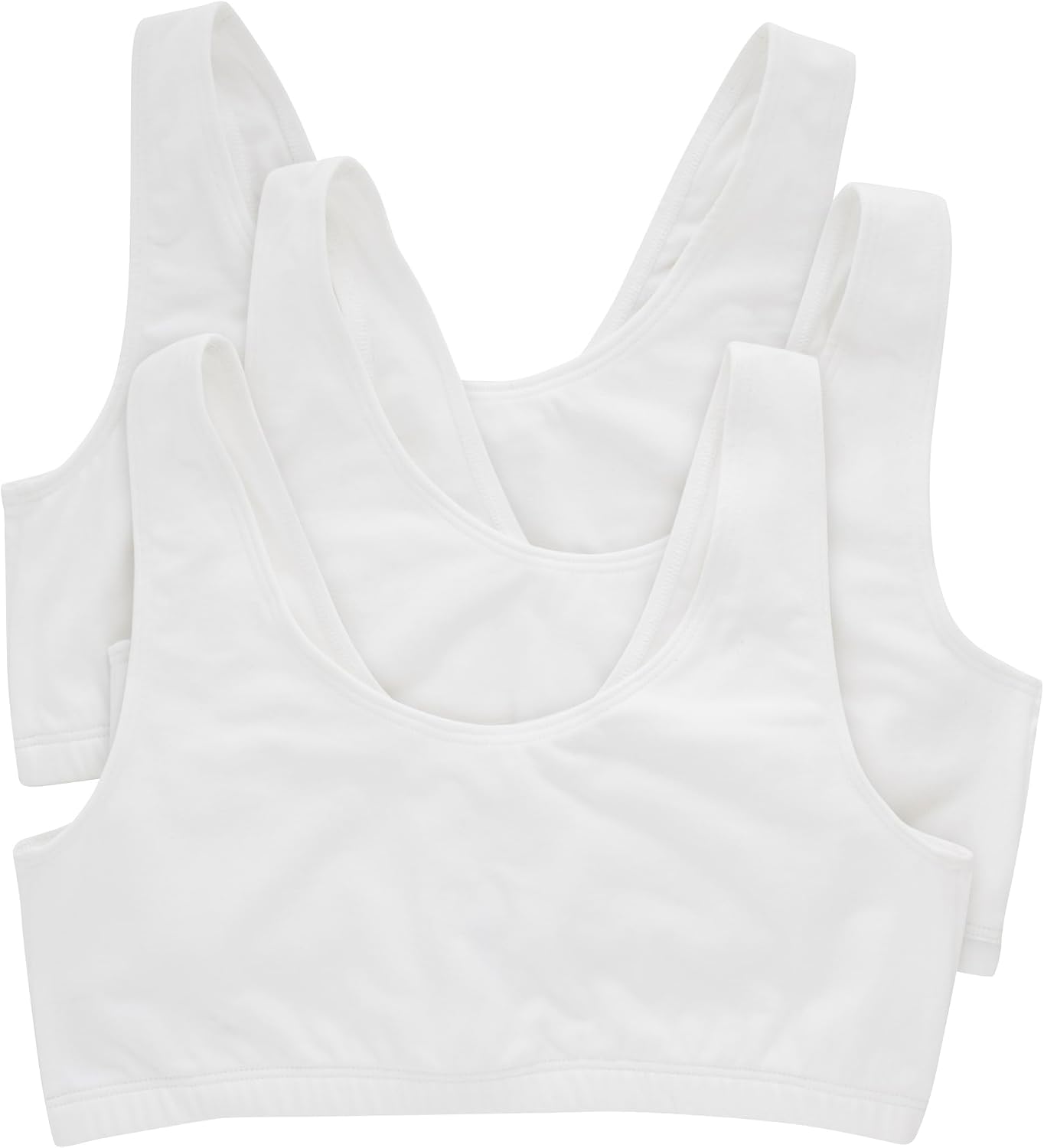 Hanes Women’s Pack, Cotton Scoopneck Bralette, Low-Impact Sports Bra, 3-Pack