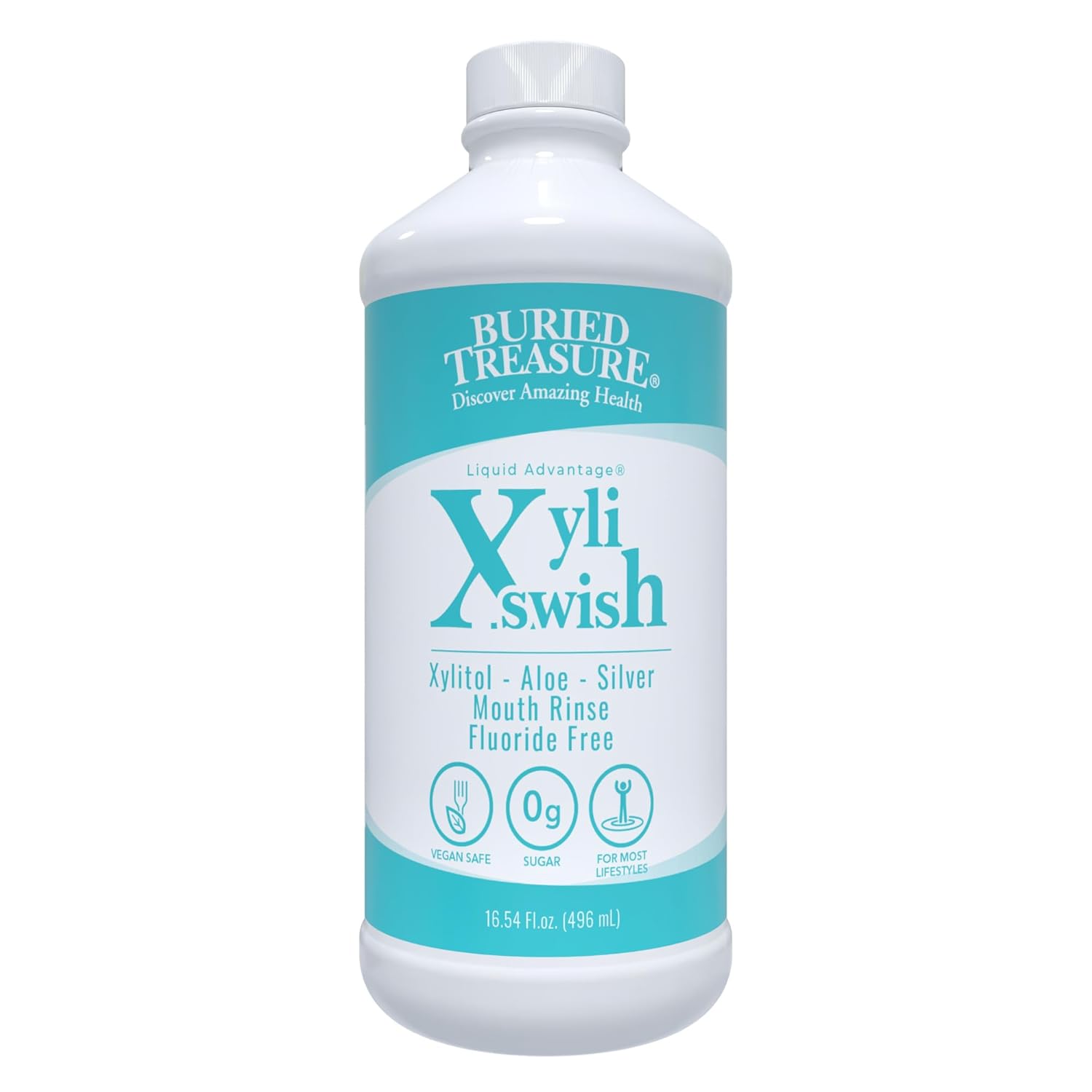 Xyli Swish – All Natural Formulated Nano Silver, Xylitol & Aloe Mouthwash – Alcohol and Fluoride Free – Oral Rinse to Fight Bad Breath & Dry Mouth – Peppermint Flavor – 16oz.
