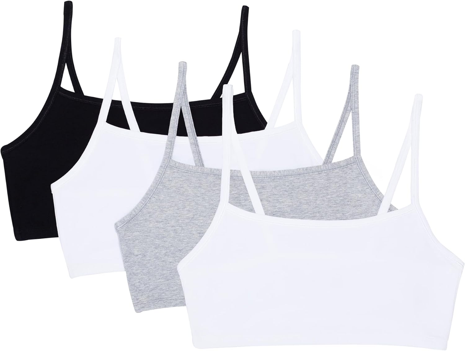 Fruit of the Loom Women’s Spaghetti Strap Cotton Cami Sports Bra Multi-Pack