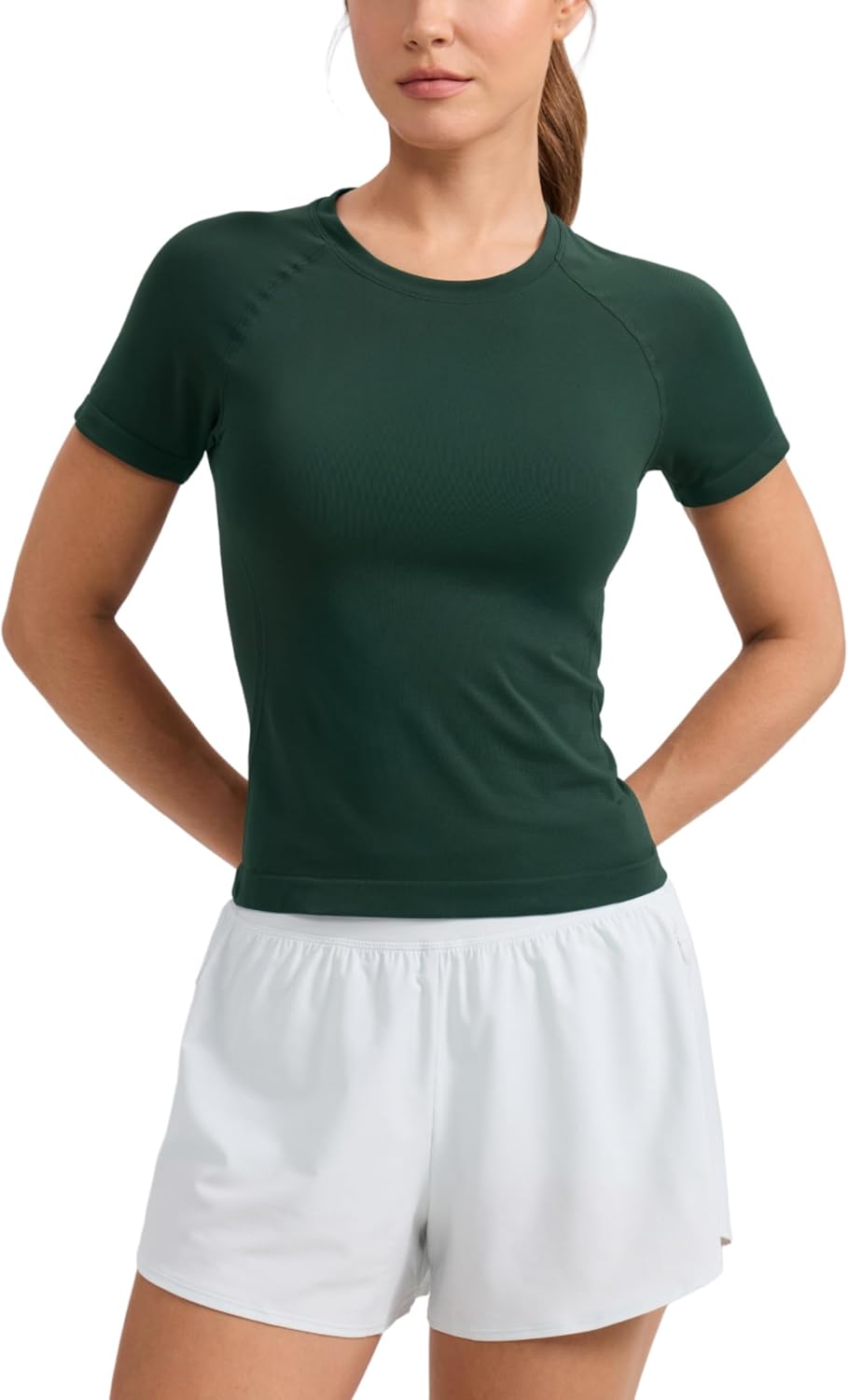 CRZ YOGA Seamless T-Shirt Waist Length