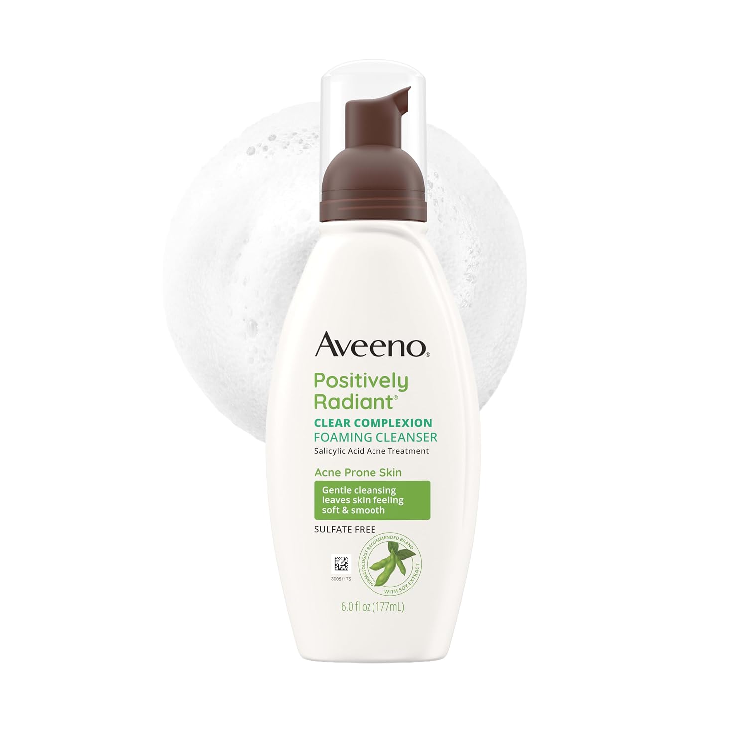 Aveeno Positively Radiant Clear Complexion Foaming Face Cleanser, 6 fl. oz