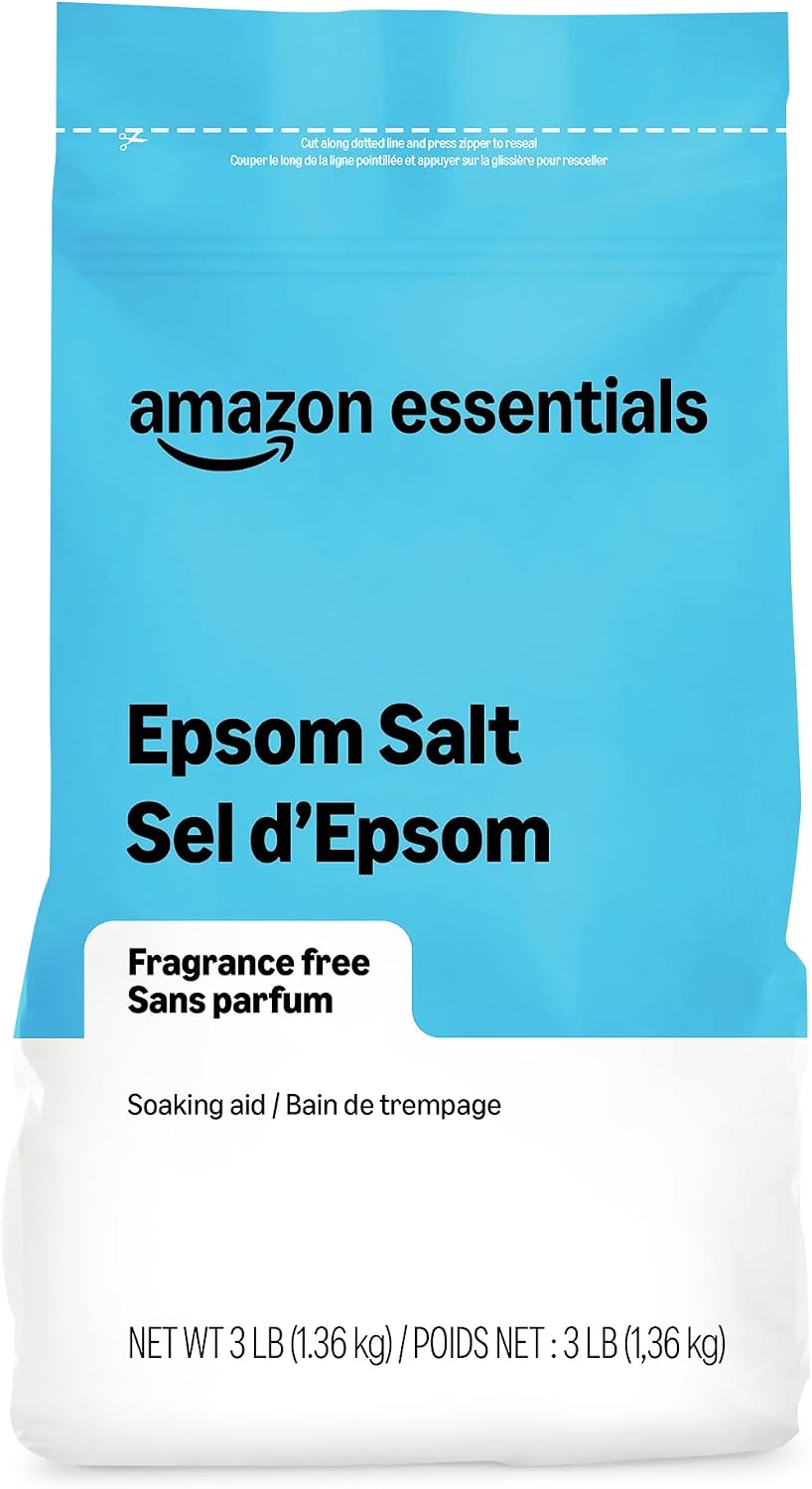 Amazon Essentials Epsom Salt Soak, Magnesium Sulfate USP, 3 Pound, 1-Pack (Previously Amazon Basics)