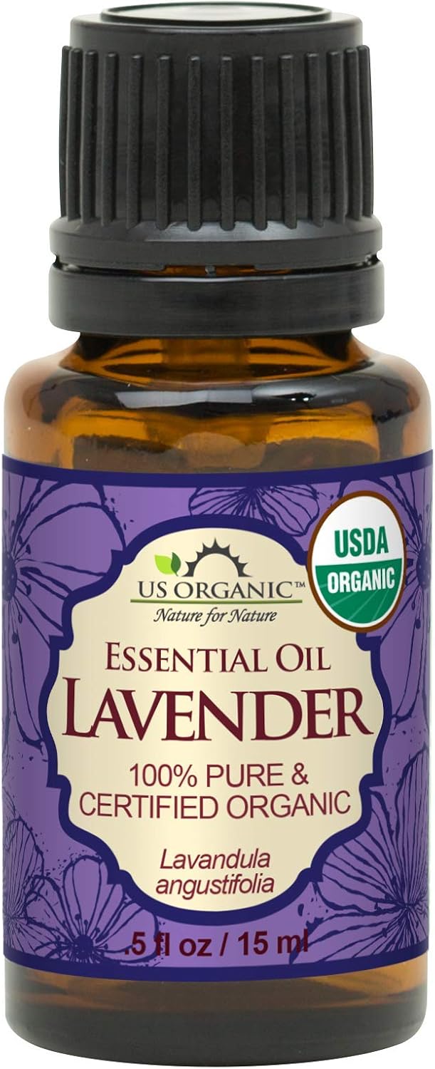 US Organic 100% Pure Lavender Essential Oil, Directly sourced from Bulgaria, USDA Certified Organic, Undiluted, for Diffuser, Humidifier, Massage, Skin, Hair Care, Non GMO, 15 ml