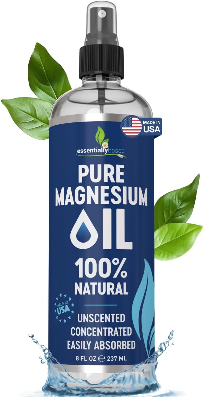 Pure Magnesium Oil Spray for Sleep, Feet & Leg Cramps – USP Grade – 8oz