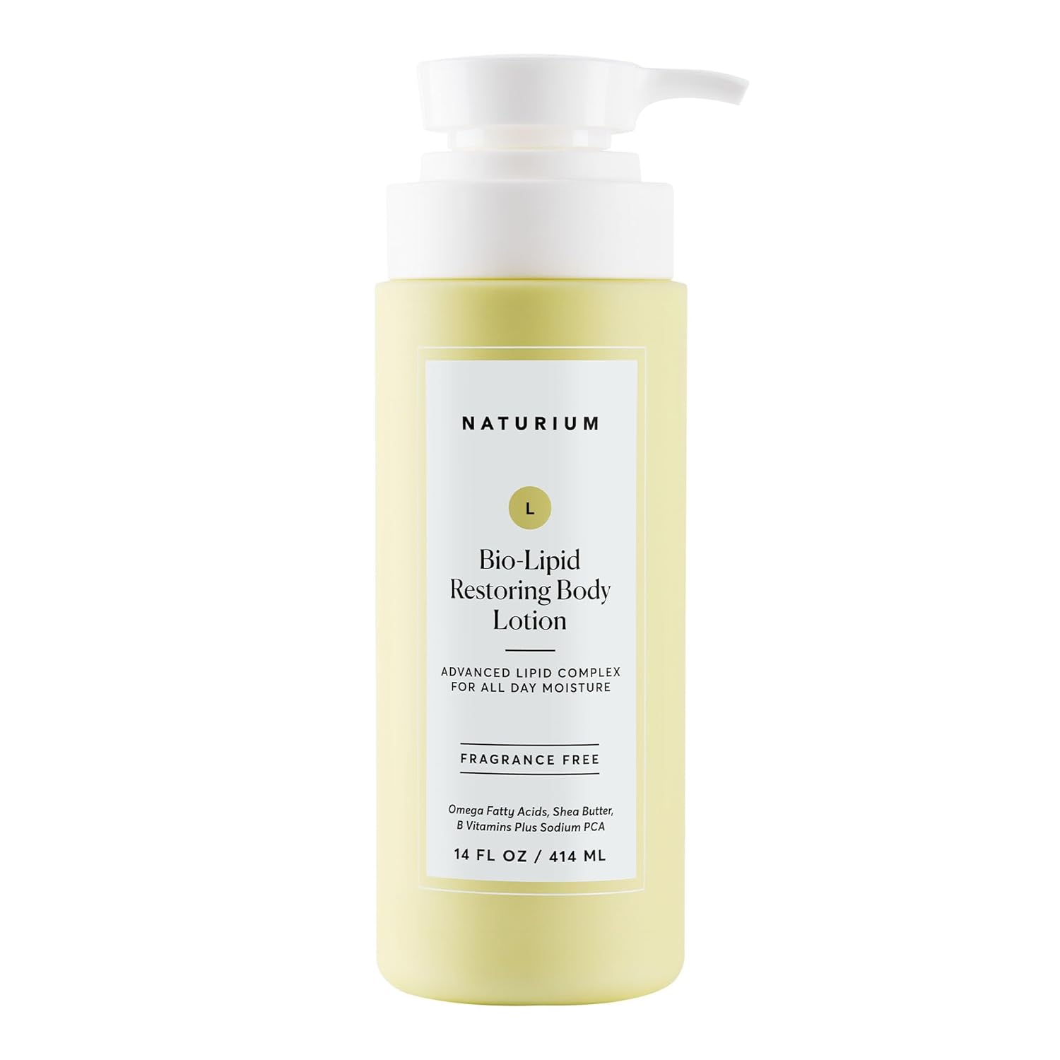 Naturium Bio-Lipid Restoring Body Lotion, All Day Moisture, 14 fl oz | Nourishing Moisturizer with Shea Butter, Skin Hydrating & Fast Absorbing Formula, for All Skin Types, Fragrance Free