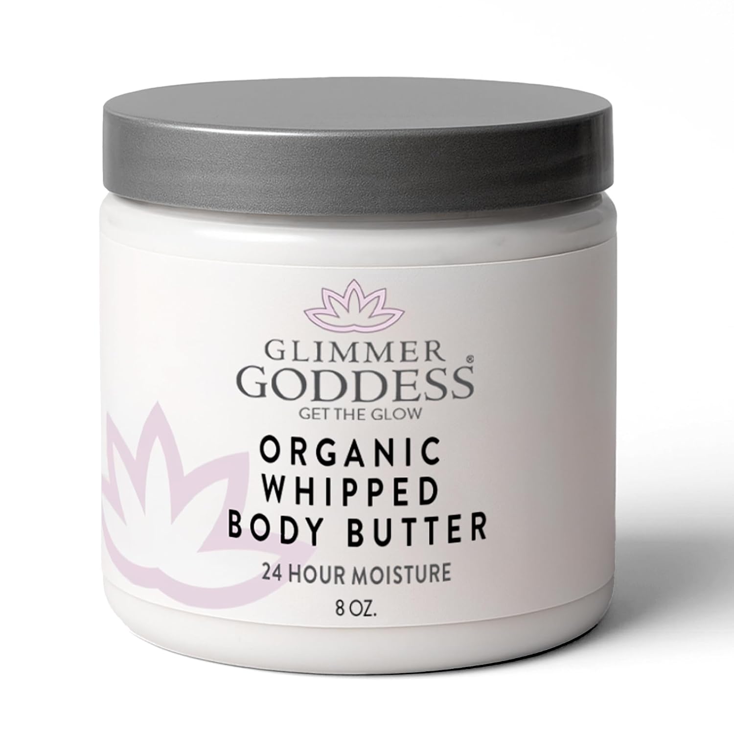 GLIMMER GODDESS Organic Whipped Body Butter for Women – Moisturizer Cream with Shea & Cocoa Butter, Almonds & Coconut Oil – Lavender & Lemon, 8oz | Non-Greasy Moisturizer with Organic Cocoa, Shea Butter, Almond & Coconut Oil for Long-Lasting Hydration, Glowing Soft Skin