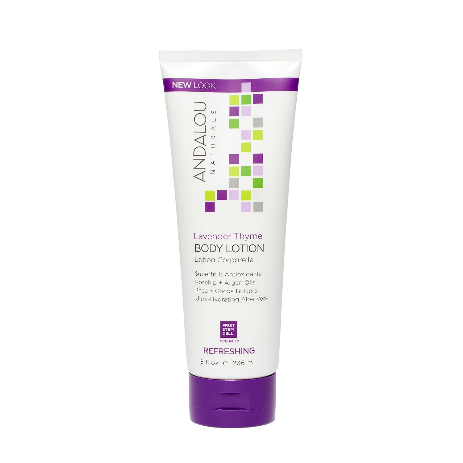 Andalou Naturals Lavender Thyme Body Lotion, Hydrating Moisturizer 8 oz | lavender body lotion for women, moisturizing dry skin care, natural shea butter hydration, gentle thyme