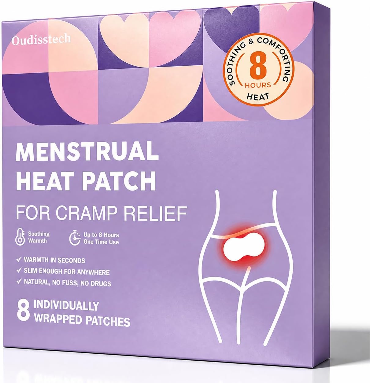 Menstrual Heat Patches 8 Count – Air Activated Self Warming Pads, Drug Free