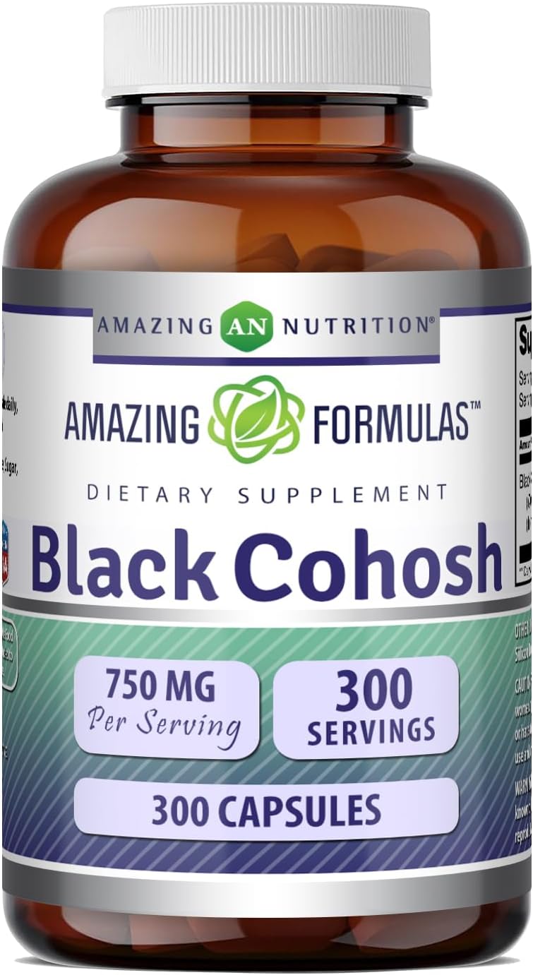Amazing Formulas Black Cohosh Supplement | 750 Mg per Serving | 300 Capsules | Non-GMO | Gluten-Free | Made in USA