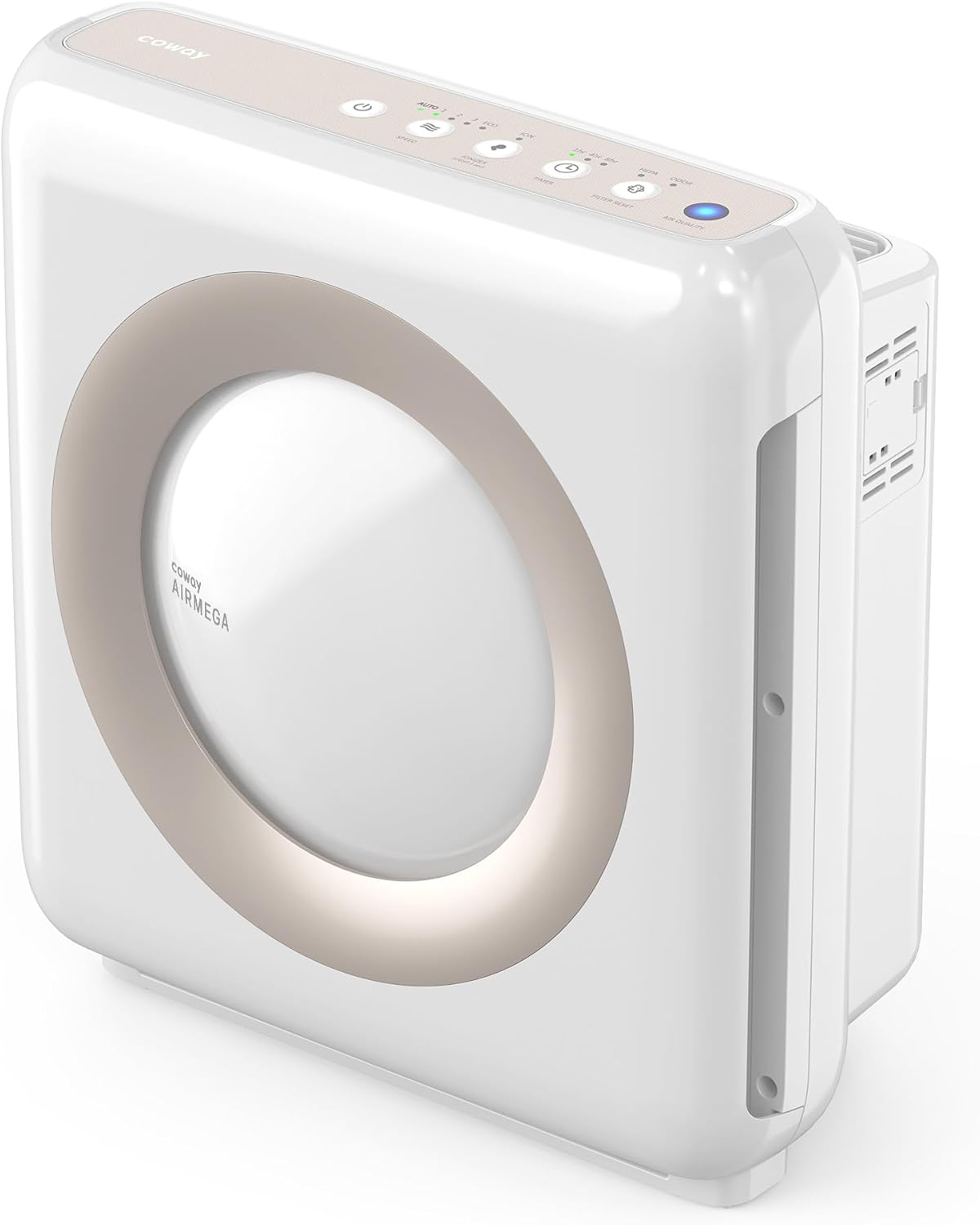 COWAY Air Purifier for Home Up to 1,748ft², HEPA Filter for Smoke, Allergies, Pet Dander, Odor, Air Quality Monitor, Auto&Eco Mode, Timer, Filter Indicator, 3yr Warranty, Mighty AP-1512HH(W), White