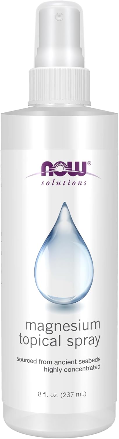 NOW Foods Solutions, Magnesium Topical Spray, from the Ancient Seabed, Highly Concentrated, 8 Fl Oz (Pack of 1)