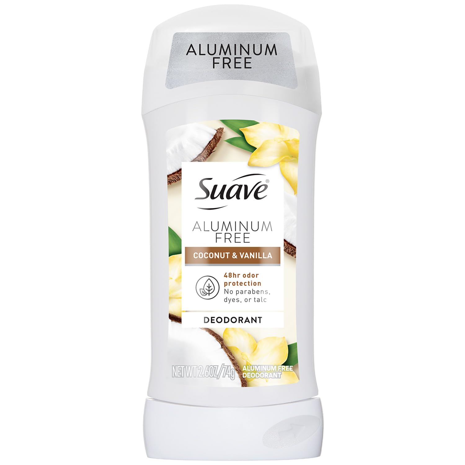 Suave Aluminum-Free Deodorant for Women, Coconut & Vanilla, 2.6 Oz