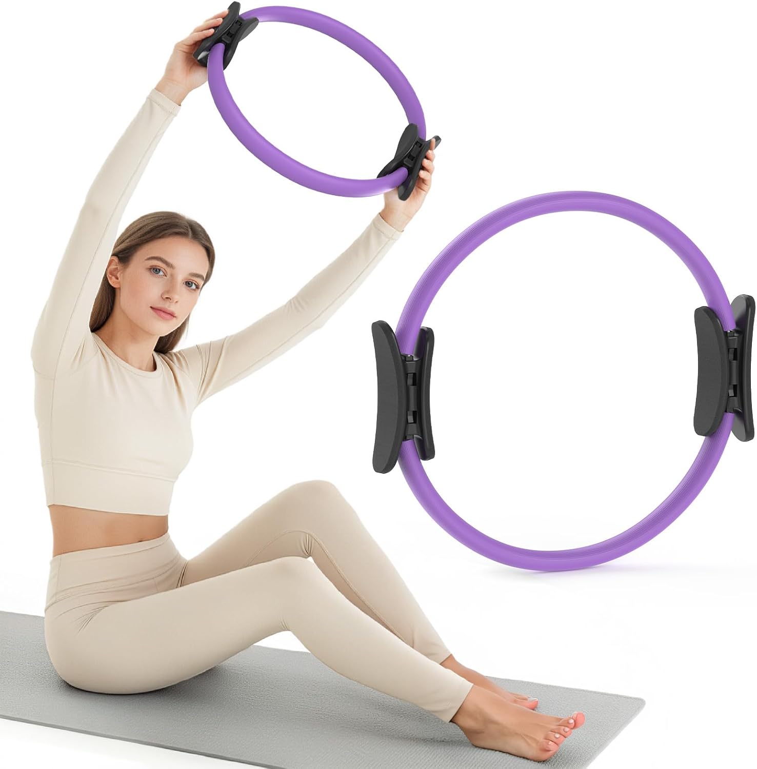 JKSHMYT Pilates Ring, 14.5 inch Magic Circle Pilates Equipment