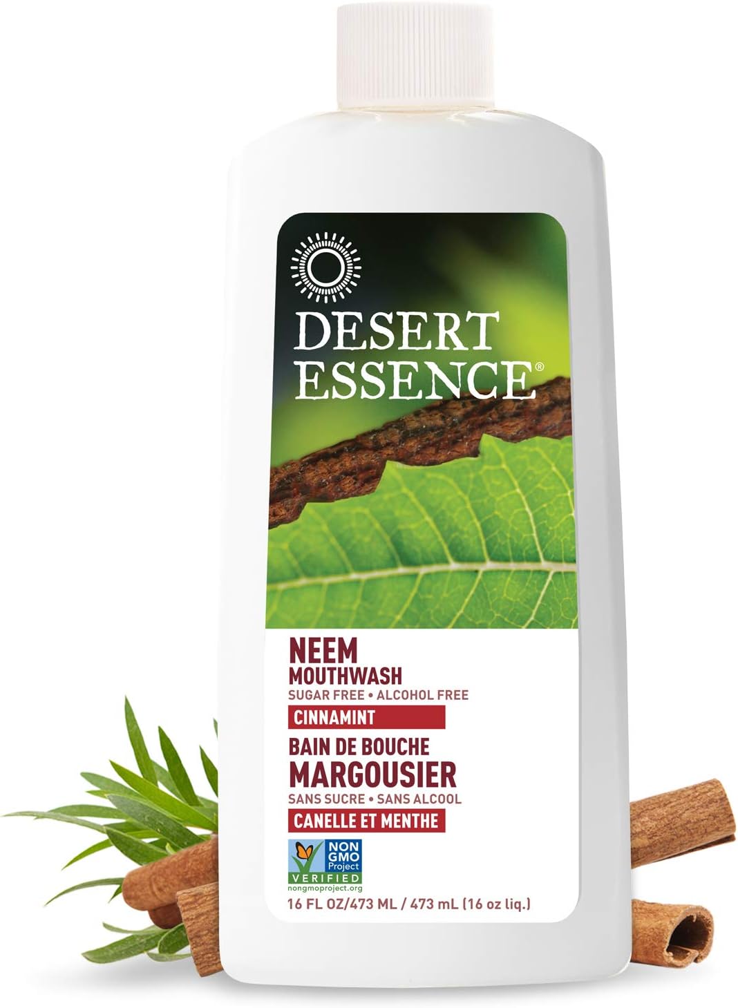 Desert Essence Neem Mouthwash, Cinnamint, Alcohol Free, Sugar Free, 16 Oz