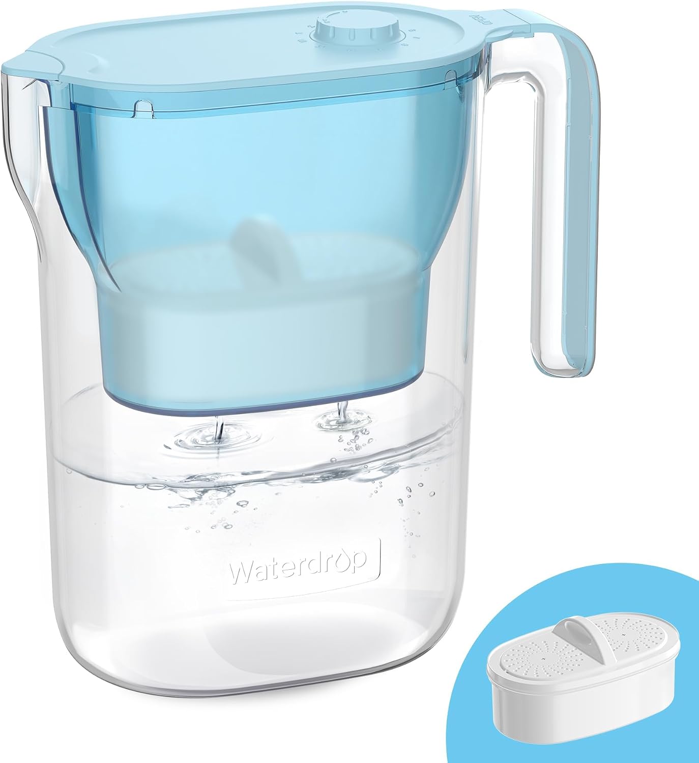 Waterdrop PT-05B-L Water Filter Pitcher, 7-Cup, NSF Certified, Blue
