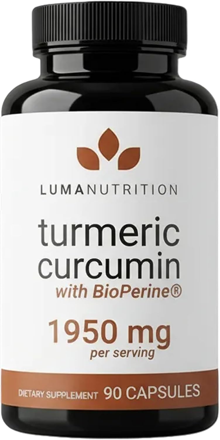 Luma Nutrition Turmeric Supplement Curcumin with Black Pepper – 90 Capsules