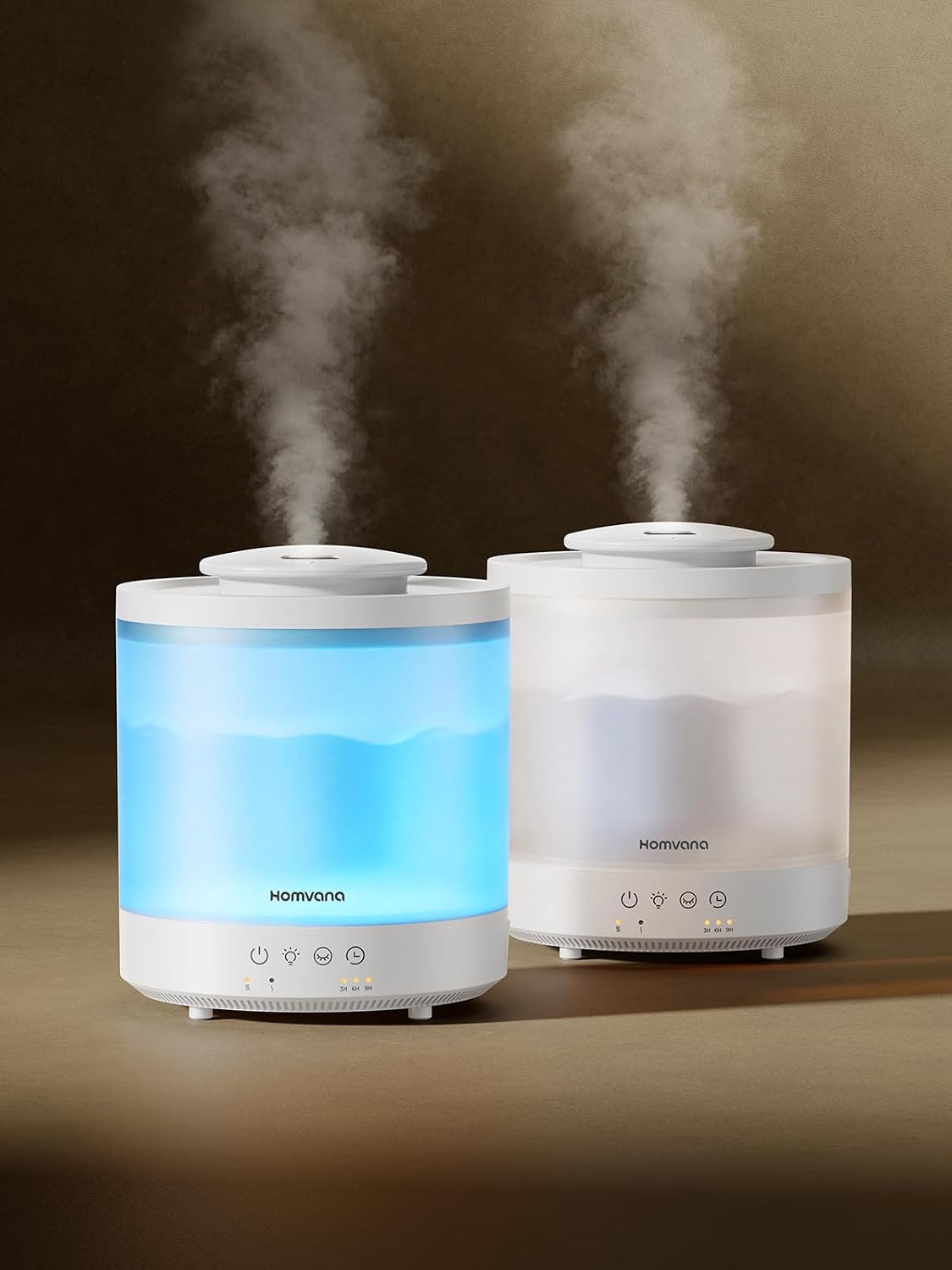 Homvana Humidifiers for Bedroom, Large Room, 1.5L Top-Fill, 2 Packs
