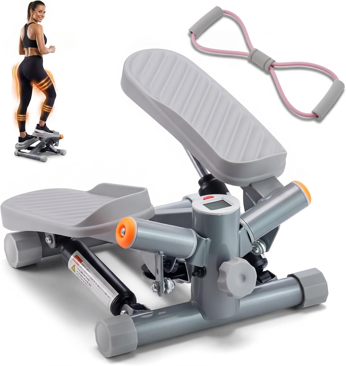 YYJO Steppers for Exercise at Home, Mini Stepper with Resistance Bands Quiet Portable Stair Stepper for Buttocks Lifting and Body Shaping