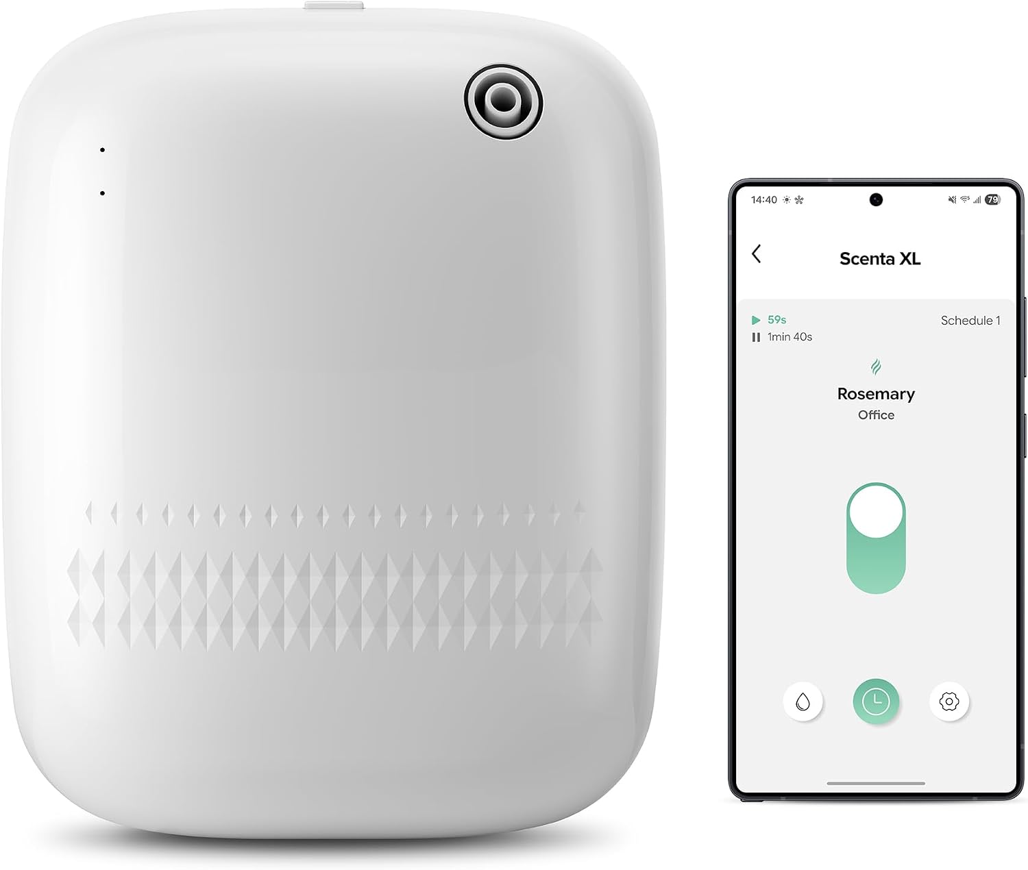 Airversa ANW Smart Waterless Essential Oil Diffuser for Large Room, White | Up to 2000 sq ft, App Control, Cold Air, 400mL, DC-12V/1A Plug in Wall, Smart Scent Air Machine, for Home & Commercial Spaces