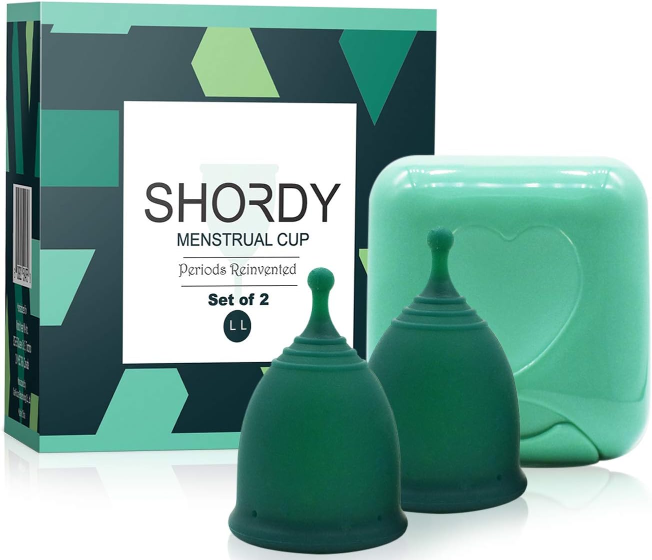 SHORDY Large Menstrual Cups 2 Pack for Postpartum Women Over 30 Heavy Flow | Medical Grade Silicone Period Cup, Feminine Hygiene, Tampon & Disc Alternative, 12-Hour Leak-Free Protection, Copa Menstrual
