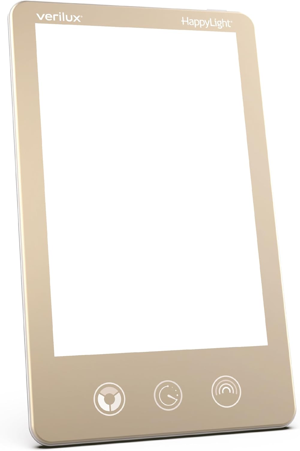 Verilux HappyLight Luxe – Light Therapy Lamp with 10,000 Lux, UV-Free, LED Bright White Light with Adjustable Brightness, Color, Countdown Timer, & Stand – Boost Mood, Sleep, Focus (Champagne Gold)