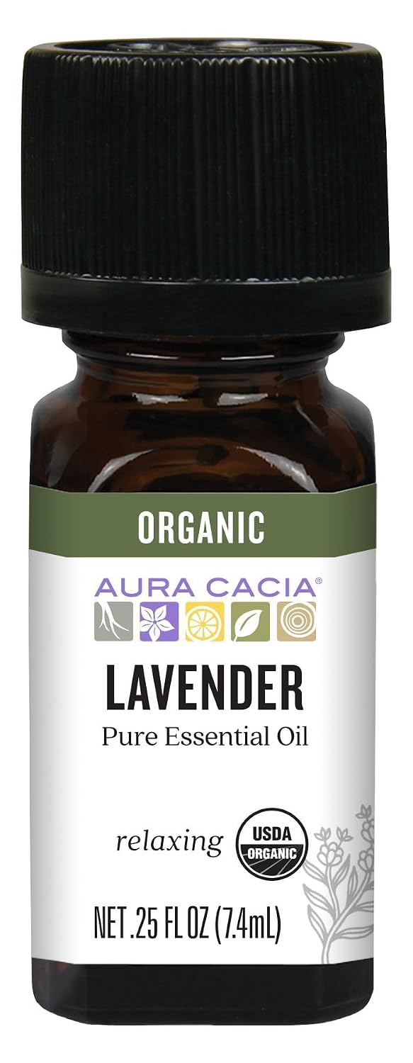 Aura Cacia – Pure Organic Lavender Essential Oil | 0.25 fl. oz.