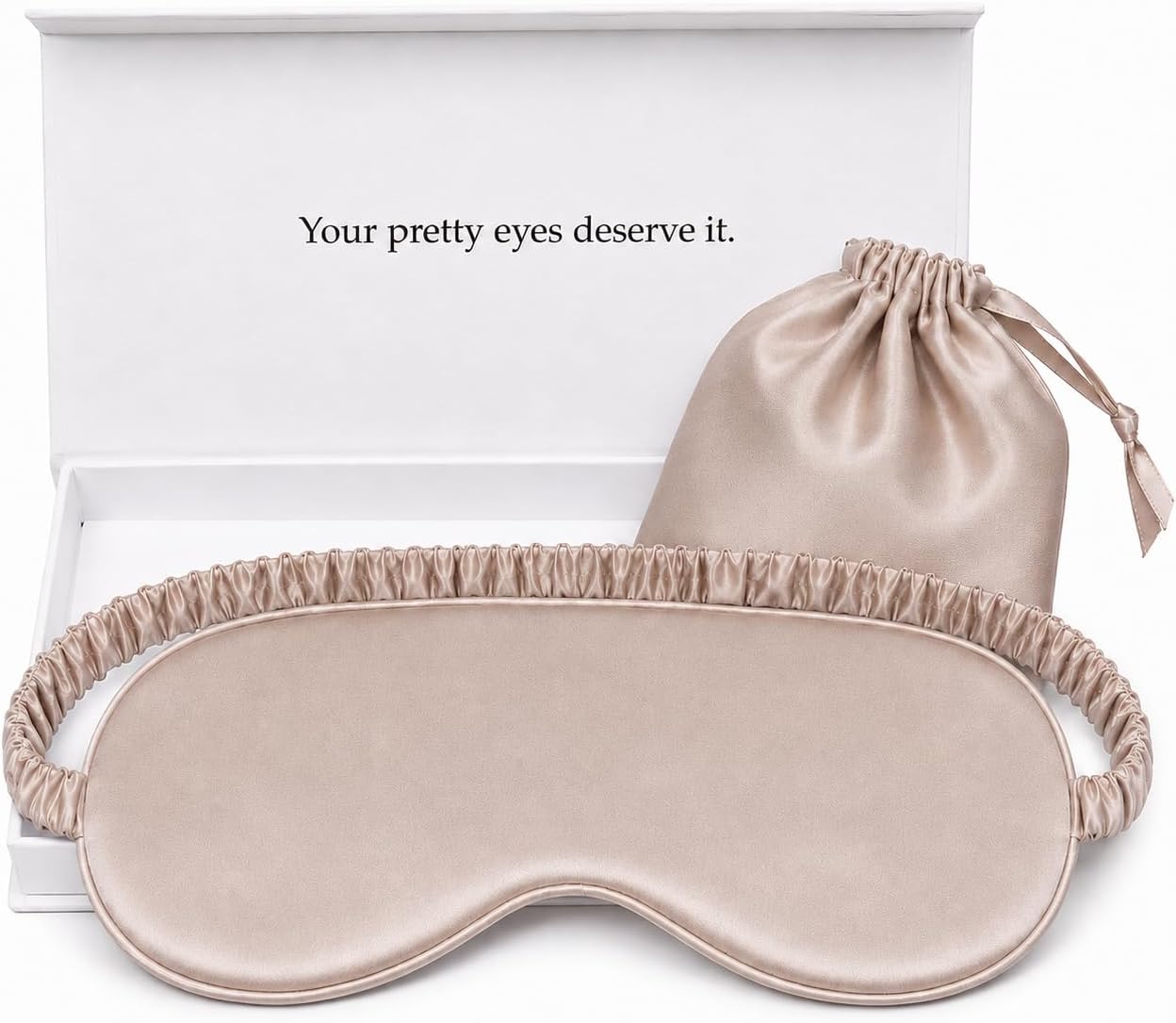 Silk Sleep Mask Light Blocking Luxury 100% Mulberry 19mm Silk Eye Mask Eye Cover Blindfold Ultra Soft Light & Comfy Anti Aging Skin Care with Travel Bag Gift Package