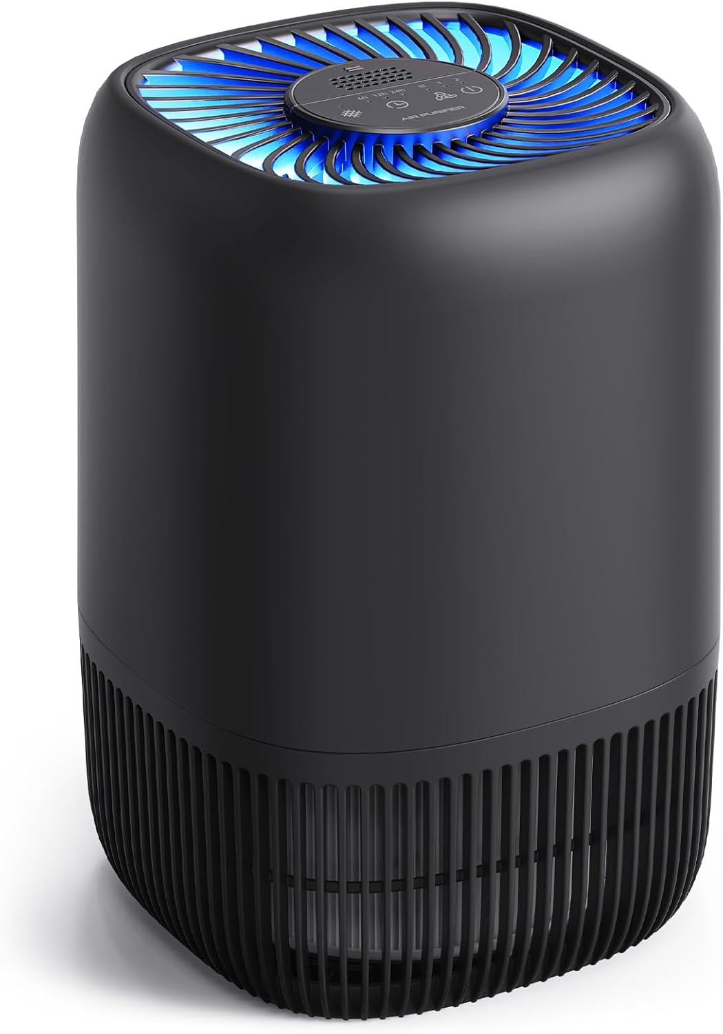 VOOPNU Air Purifiers for Bedroom, High Efficiency Filter, 1076 Ft², Black | for Pet Hair Odors Pollen Smoke, with 3 Speeds Timer Aroma 22dB Quiet 360°Intake, Compact Air Cleaner for Home Dorm Room